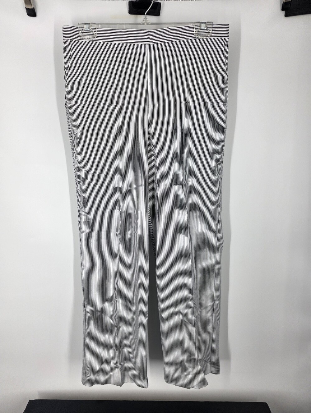 Alfred Dunner South Hampton Seersucker Striped Pants Size 10 Short Blue White